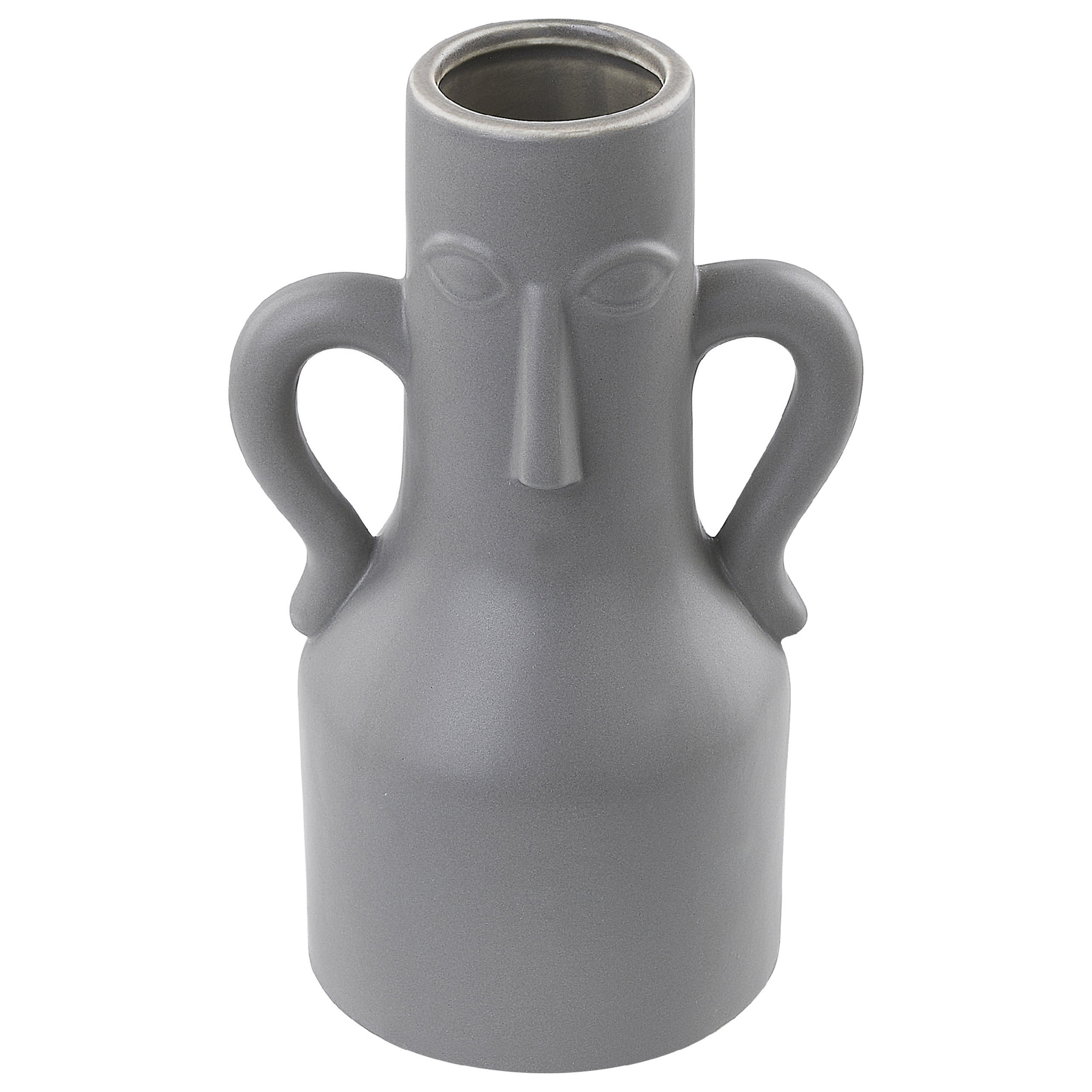 BLUMENVASE Porzellan grau Tripoli - Grau, Keramik (21cm) - Beliani