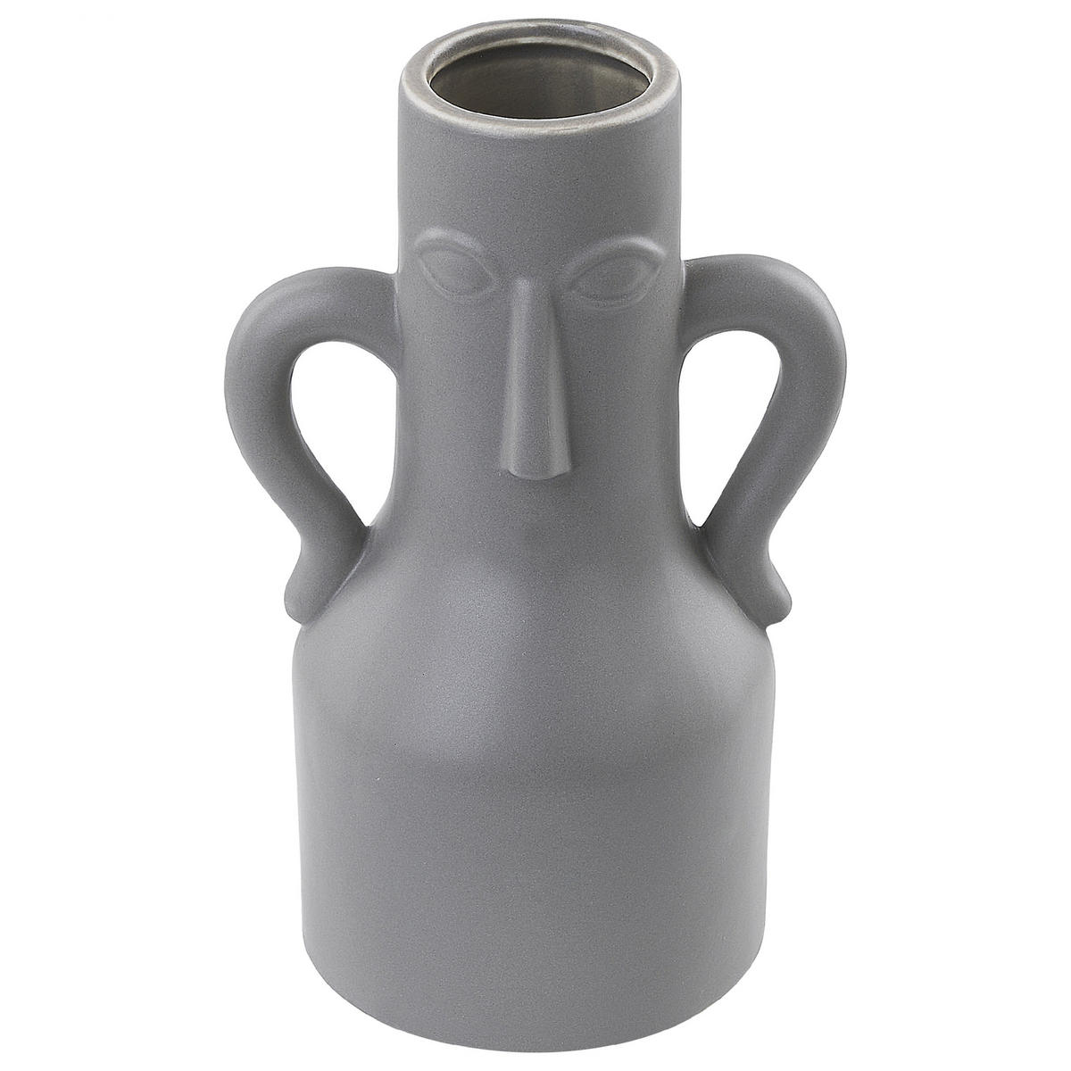 BLUMENVASE Porzellan grau Tripoli - Grau, Keramik (21cm) - Beliani