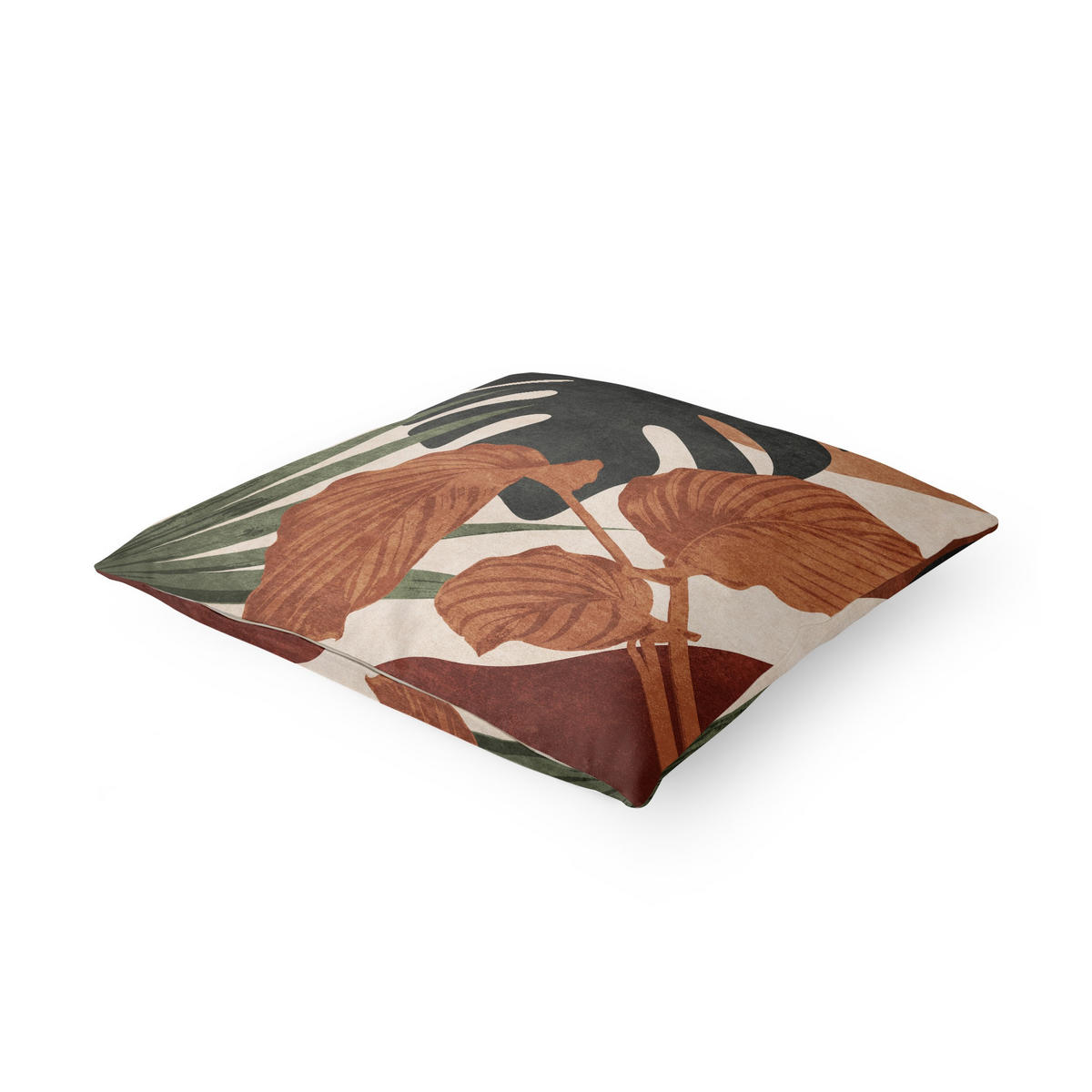 KISSENBEZUG Tropische Boho Blätter 40/40 cm - Eichefarben, Textil (40/40cm) - Bilderwelten