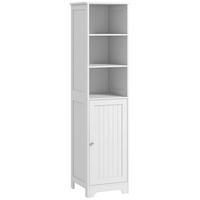 BADEZIMMERSCHRANK, MDF, Weiß, 40 x 38 x 160 cm - Weiß, Metall (38/160/40cm) - HOMCOM