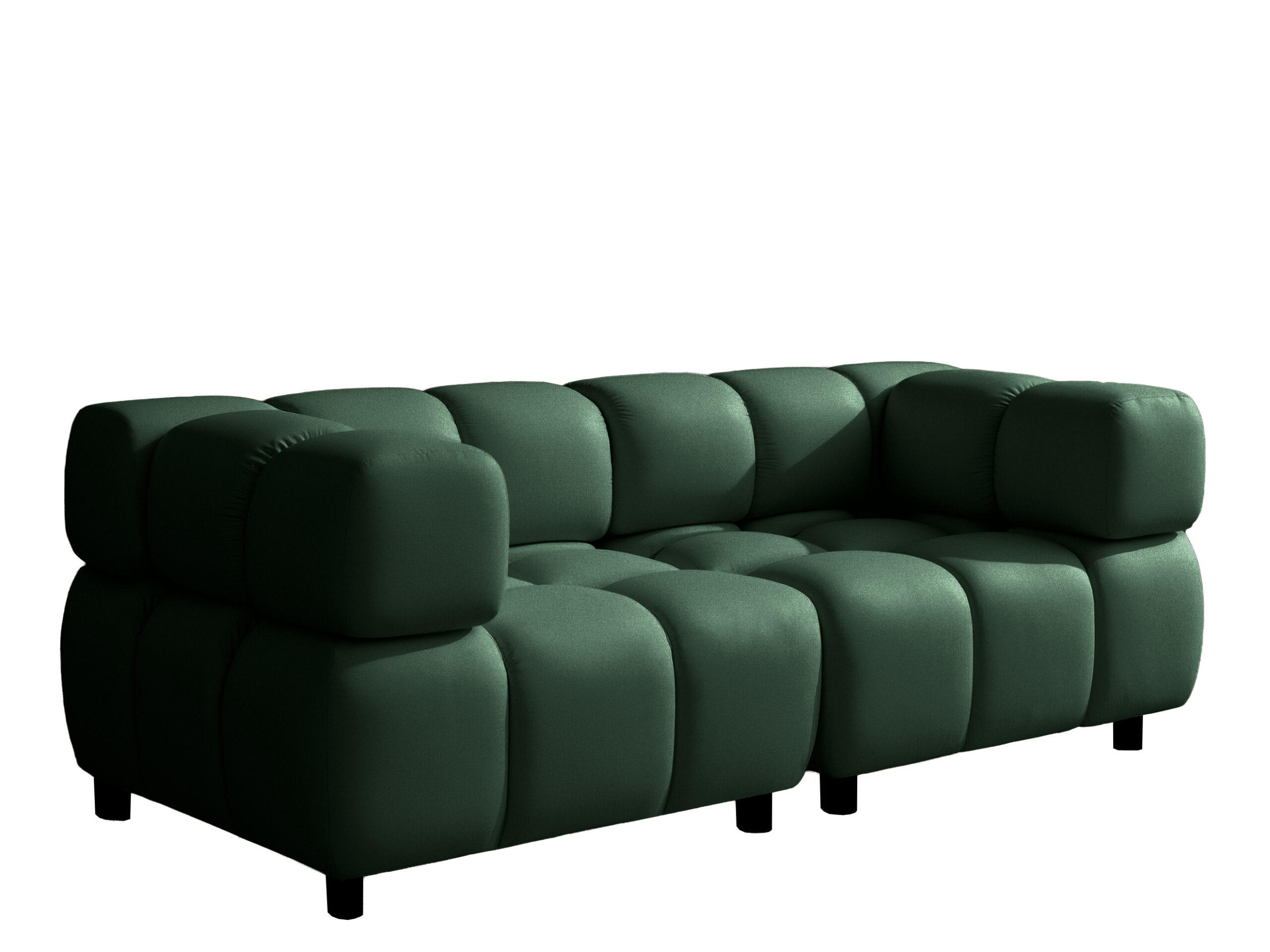 SOFA 3-Sitzer Modular, Couch, Veloursstoff Bluvel, Grün, Bolla - Grün, Holz (192/71/96cm) - Kaiser Möbel