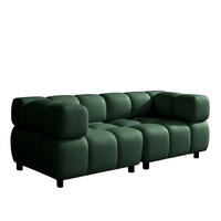 SOFA 3-Sitzer Modular, Couch, Veloursstoff Bluvel, Grün, Bolla - Grün, Holz (192/71/96cm) - Kaiser Möbel