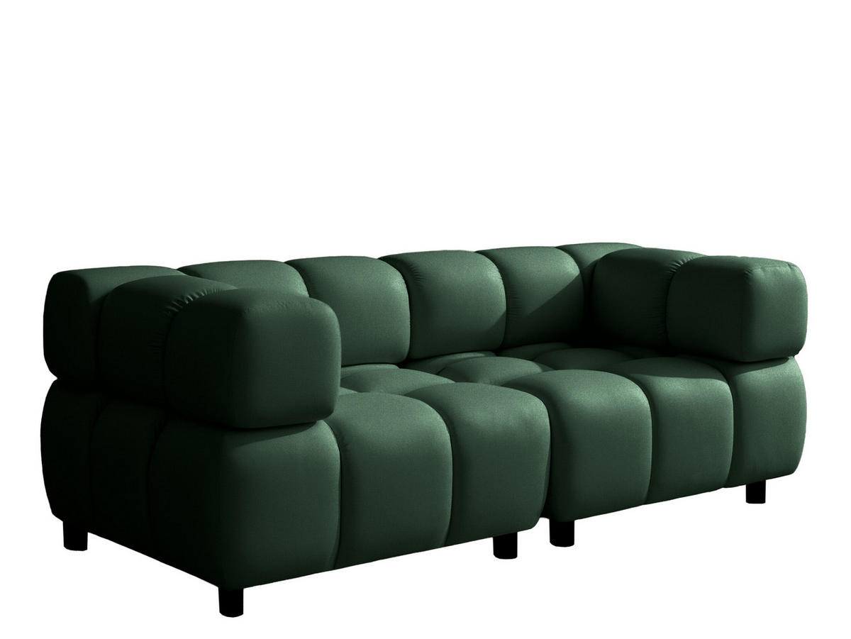 SOFA 3-Sitzer Modular, Couch, Veloursstoff Bluvel, Grün, Bolla - Grün, Holz (192/71/96cm) - Kaiser Möbel