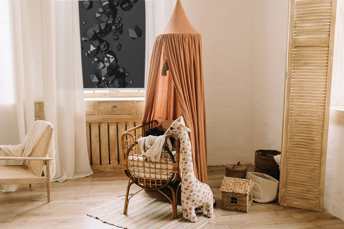 VNÚTORNÁ roleta - okenná roleta - roleta - 100x180 cm - Padajúce hrudky - čierna, plast (100/180/0.5cm) - TULUP