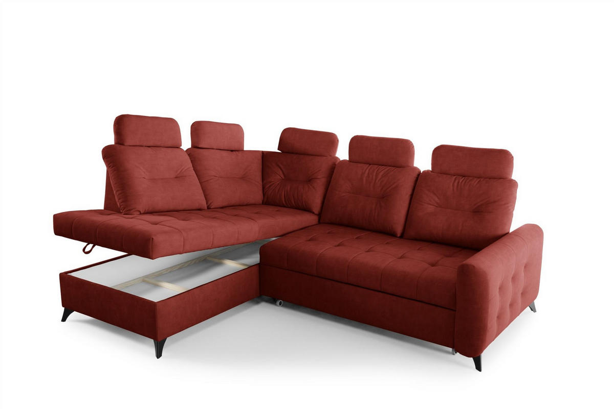 ECKSOFA Wendie - Rot, Holzwerkstoff/Textil (200/250cm) - Fun Möbel