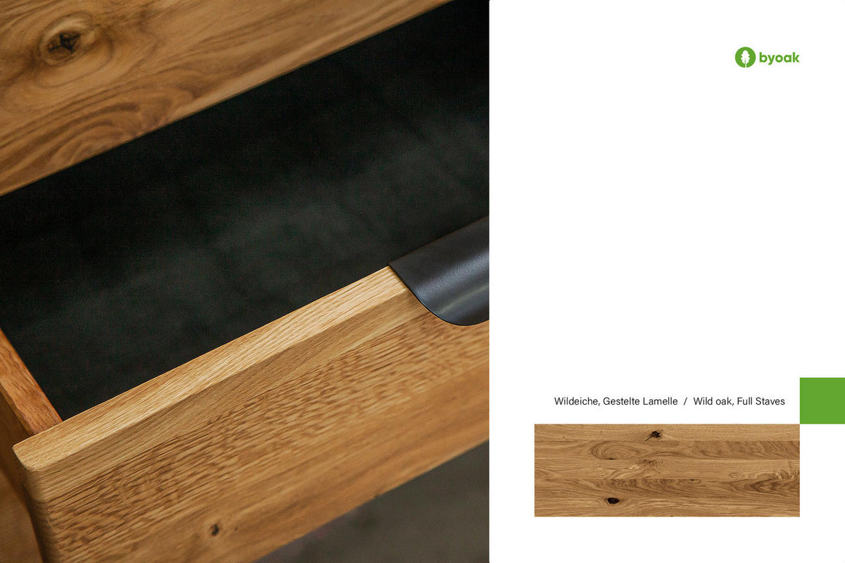ANRICHTE LINA Wildeiche - Wildeiche, Holz (97/102/46cm) - byoak