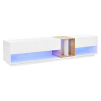 LOWBOARD DE-40196 mit LED und Hochglanzfront Weiß - Weiß, Holzwerkstoff (190/42/38cm) - ComfortXL