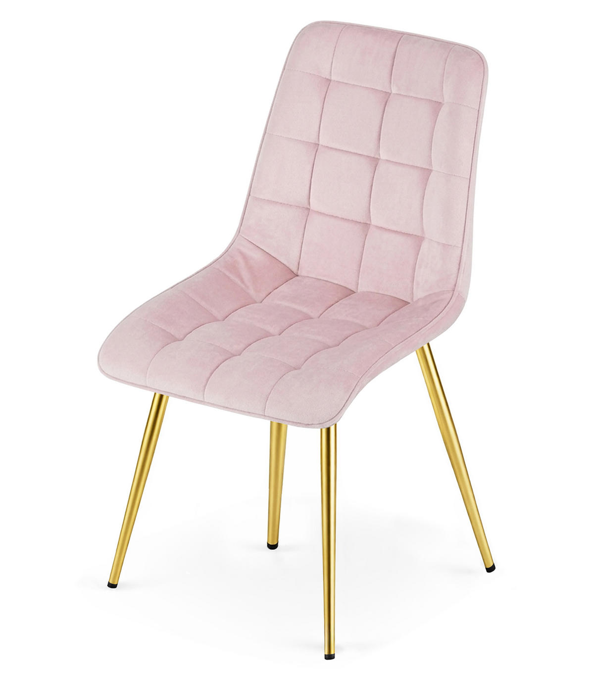 STUHL Hellrosa 49x60 cm SPLIT Samtbezug - Hellrosa, Metall (49/56/60cm)