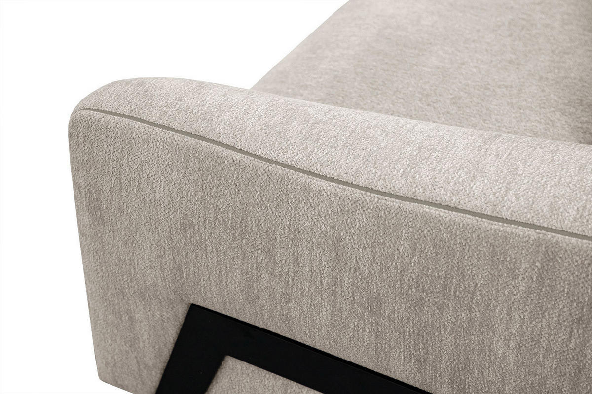 ECKSOFA WINTER 4-Sitzer, ecru - Ecru/Schwarz, Holzwerkstoff/Textil (158/269cm) - Courtois Laville