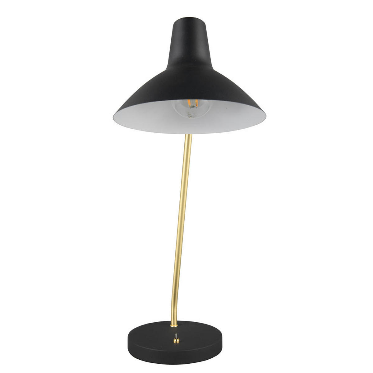 SCHREIBTISCHLEUCHTE Traveller Schwarz Gold - Schwarz, Metall (50/20/54cm)