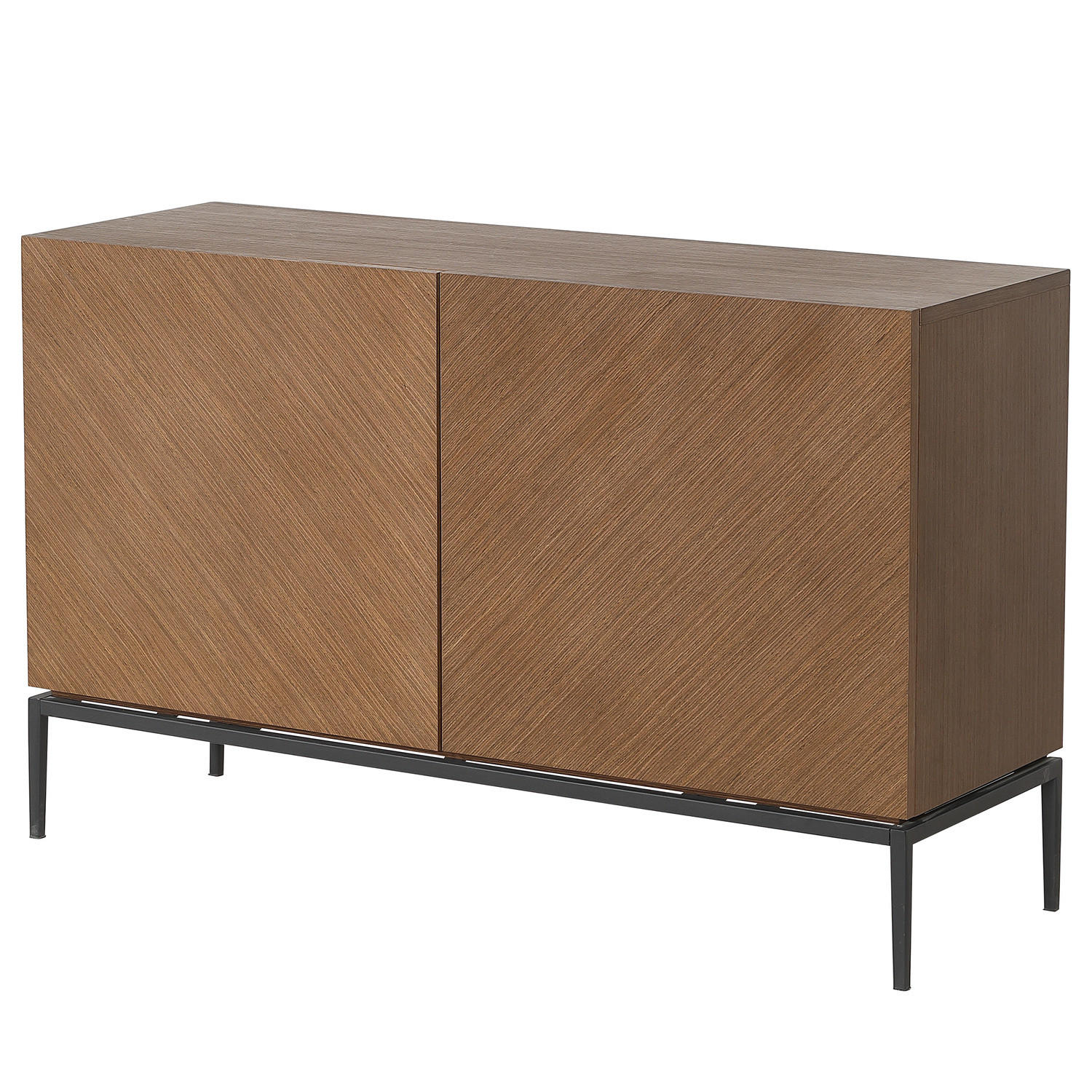 SIDEBOARD - Holzwerkstoff / Metall - Walnussfarben, Holzwerkstoff/Metall (120/75/40cm) - home24
