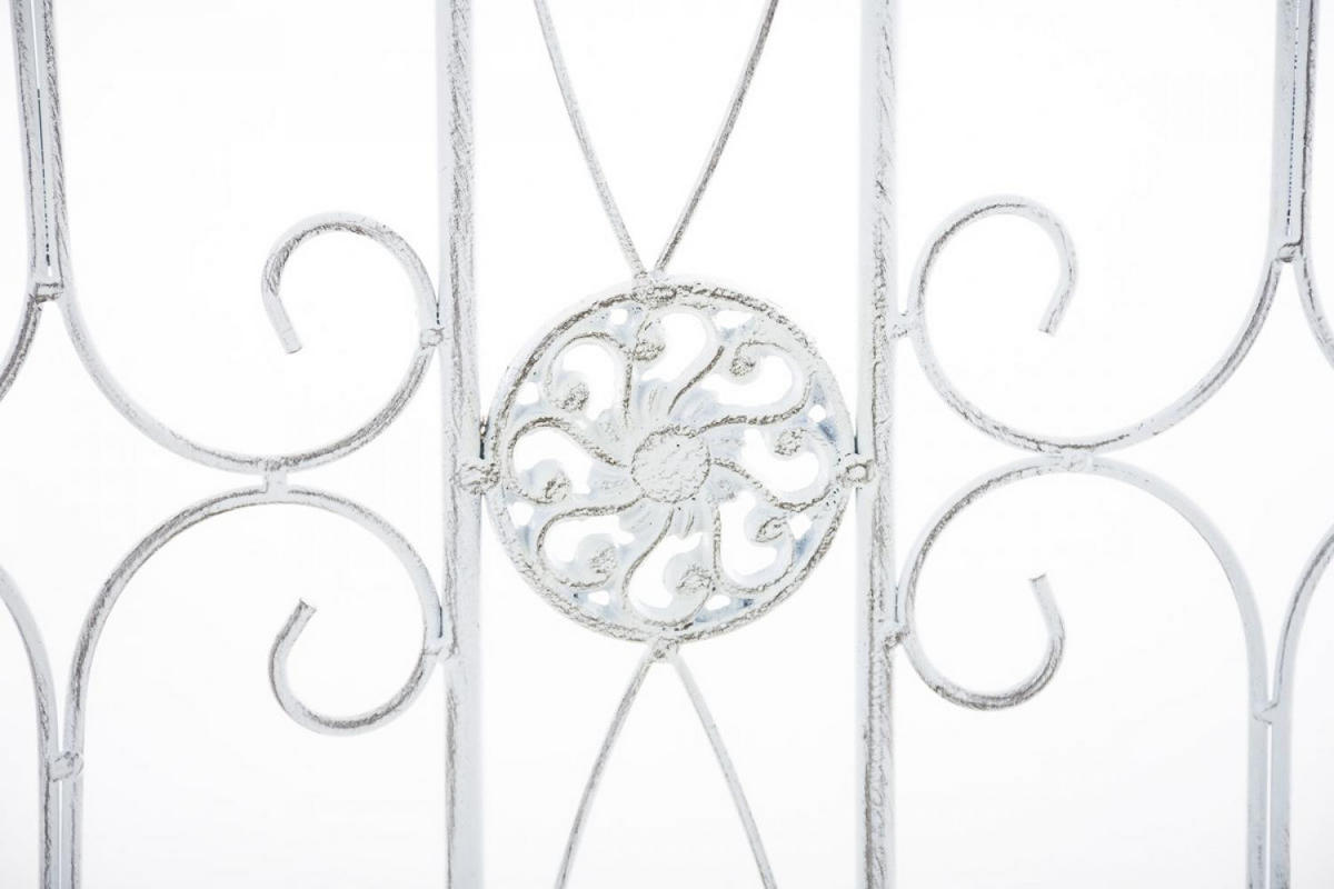 GARTENZAUN Metall antik weiß - Weiß/Grau, Metall (124/116cm) - CLP