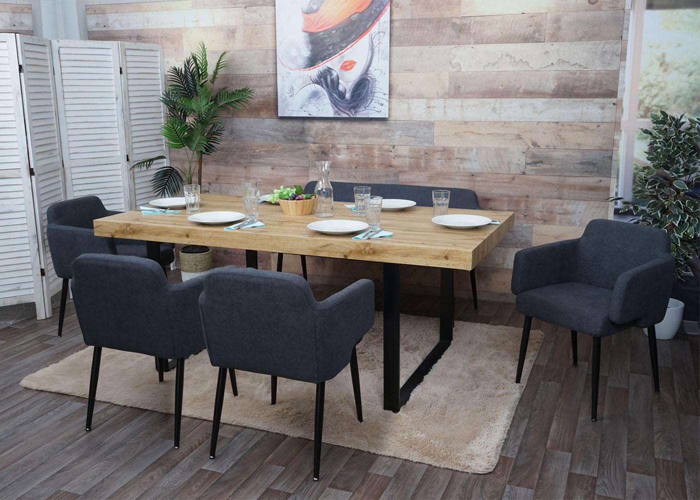 ESSZIMMERSTUHL Anthrazit - Anthrazit, Textil (57/77/56cm) - MCW