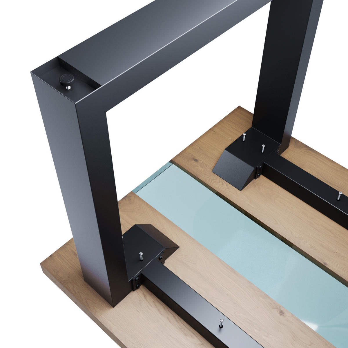 TISCHBEINE Eta Epox Extreme Metall Schwarz 280/80/72 cm - Schwarz, Metall (80/72/280cm) - Metalo Pro