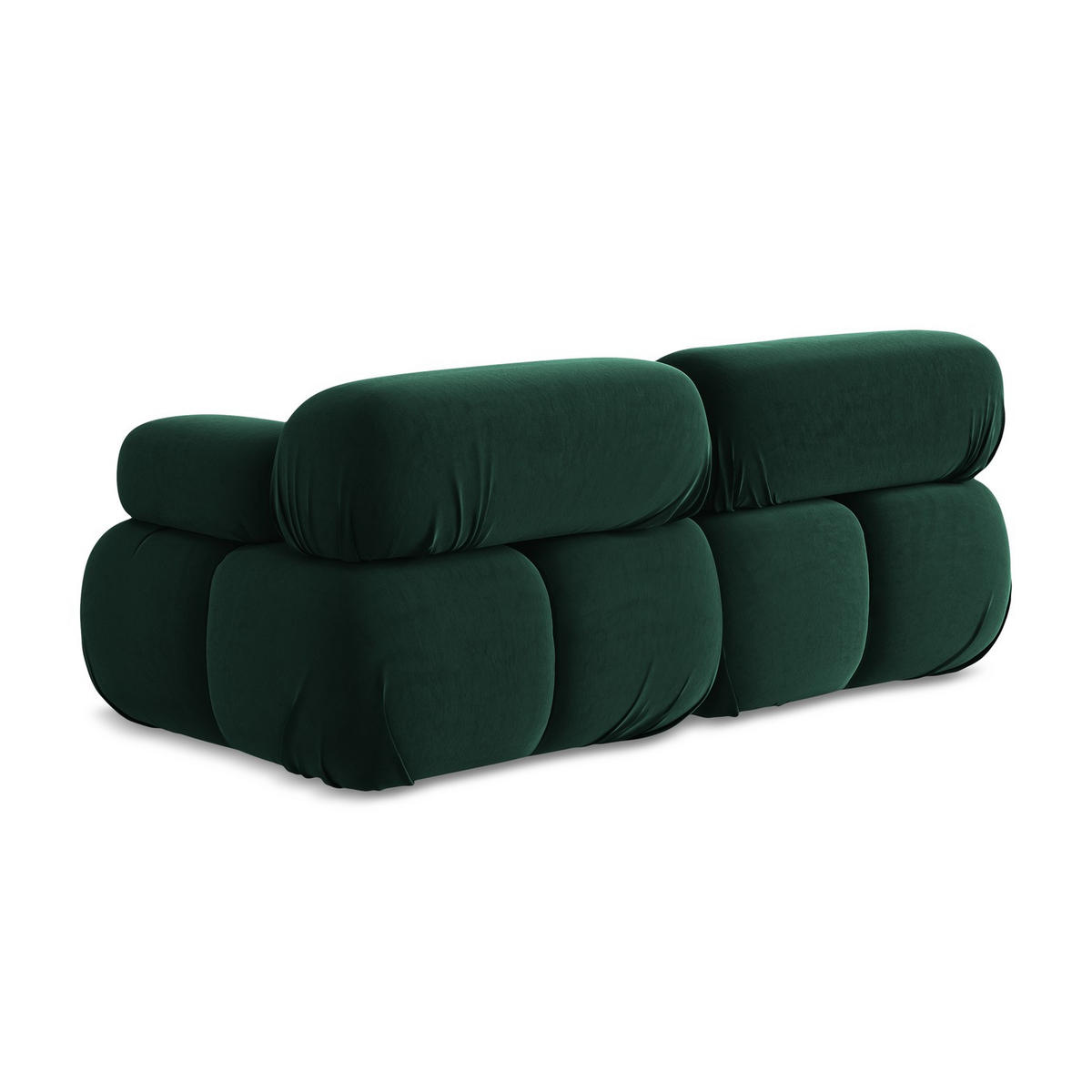 2-SITZER-SOFA Samt Stoff Grün - Blau/Dunkelgrün, Kunststoff/Textil (190/70/96cm) - LaMiaSofa