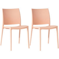 GARTENSTUHL 2 Kunststoff Pfirsich - Pink, Kunststoff (42/81/49cm) - CLP