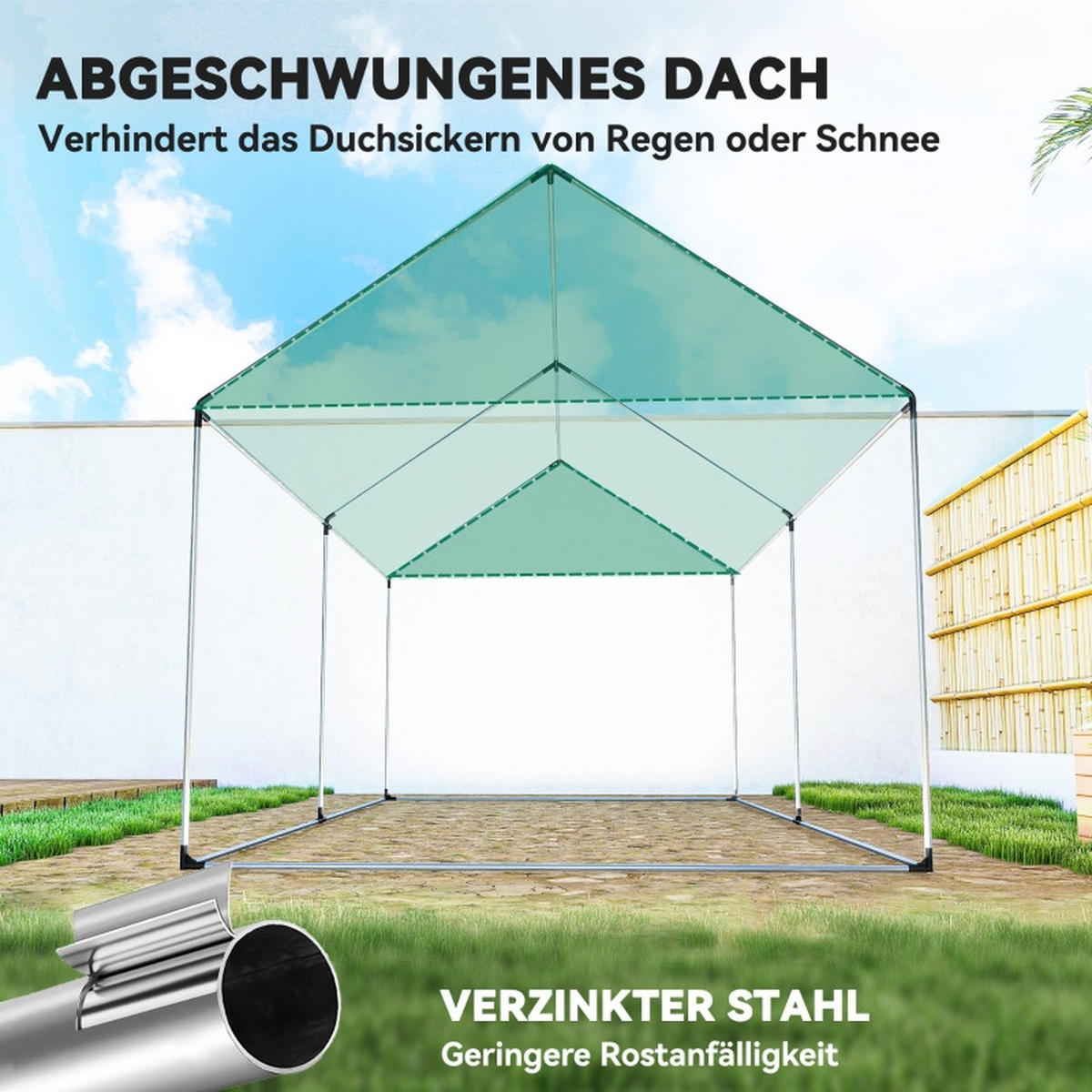 GEWÄCHSHAUS 3x2x2 m Folie 4 Fenster UV Schutz - Weiß, Metall (300/200/200cm) - Fortuna Lai