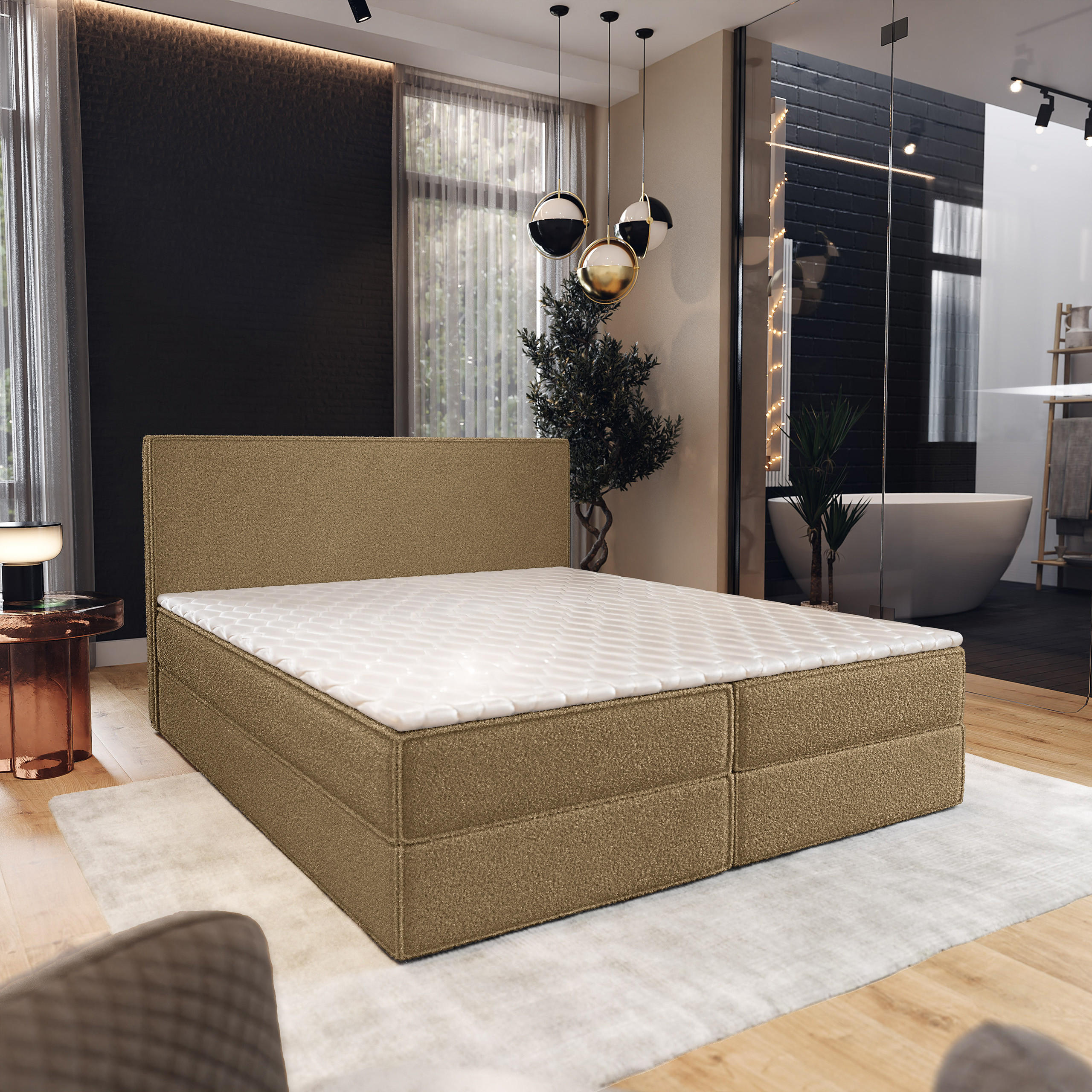 BOXBETT PELLIO 140x200 cm mit Matratze und Topper - Orange - Orange, Holz (140/200cm) - MASSENO