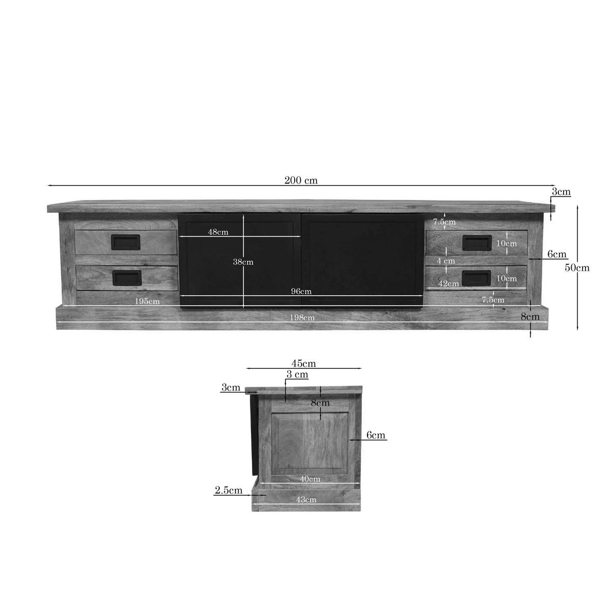 TV-MÖBEL Noa Braun 45/200/50 cm - Braun, Holz (200/50/45cm) - Starfurn