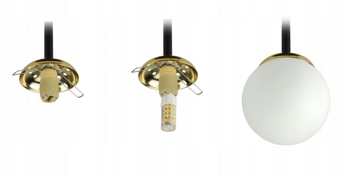 PENDELLEUCHTE Milano Spot - Goldfarben/Schwarz, Glas/Metall (14/14/100cm) - kiki design