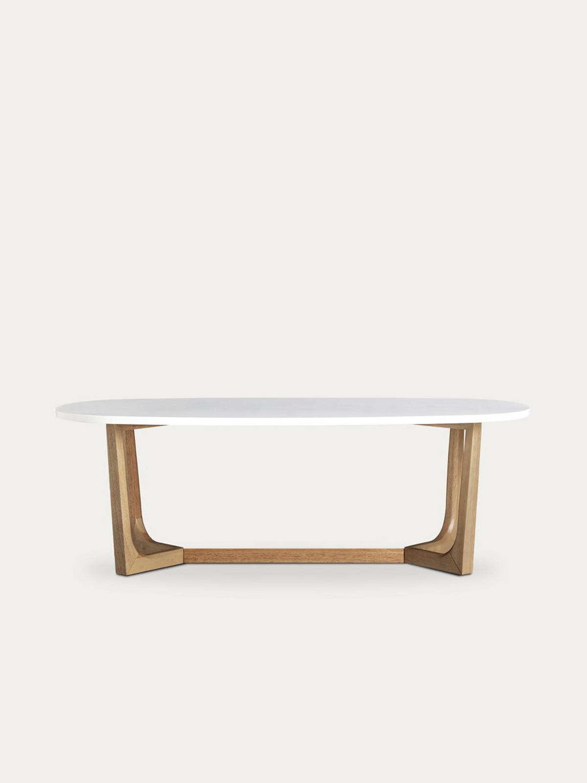 COUCHTISCH Oval Natur - Weiß 120 cm x 40 cm - Braun, Holzwerkstoff (60/120/40cm) - Kenay Home