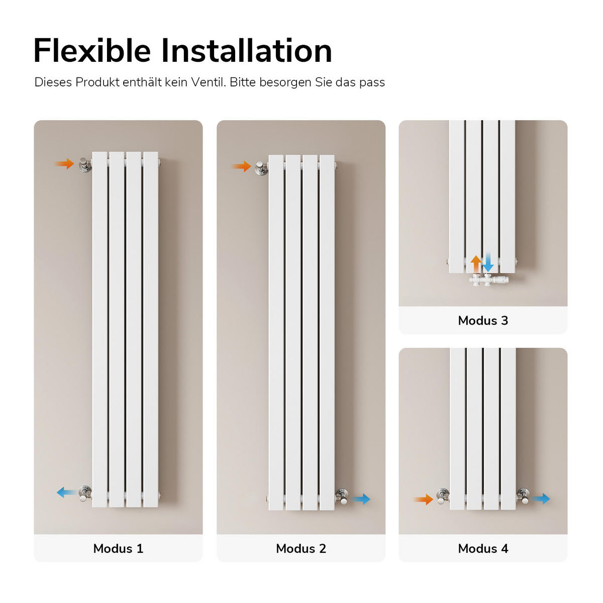 HEIZKÖRPER Flachheizkörper Weiß 160/30/6,3 cm - Weiß, Metall (30/160/6.3cm) - EMKE