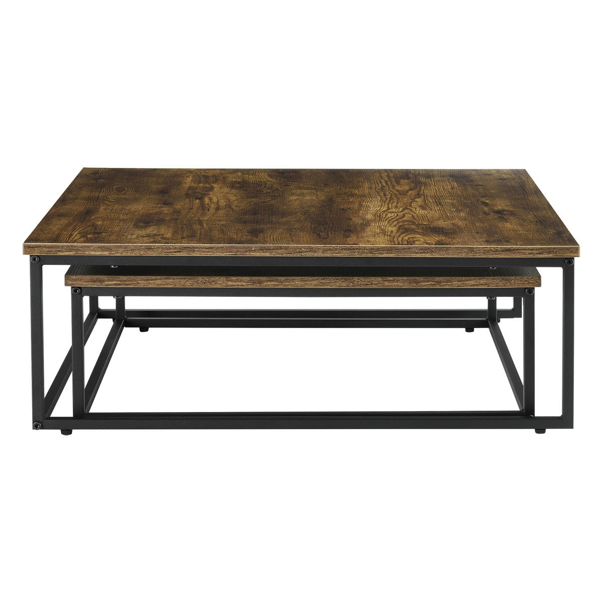 COUCHTISCH SET Haninge SET 2-teilig 75/75/27 - Braun, Holzwerkstoff (75/75/27cm) - [en.casa]