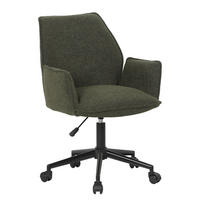 BÜRODREHSTUHL - Bouclé / Eisen - Schwarz/Olivgrün, Textil/Metall (57/85/62cm) - home24