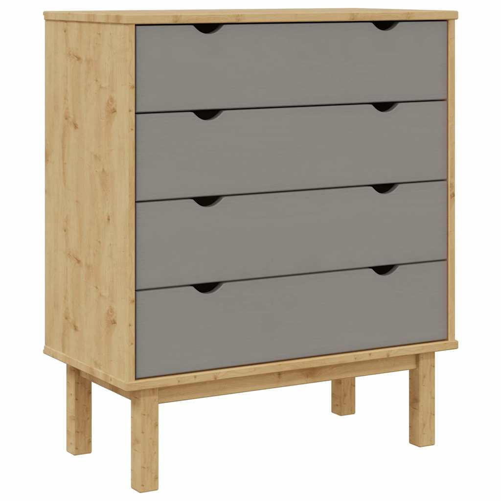 vidaXL Schubladenschrank Grau 39.5x90x76.5 cm