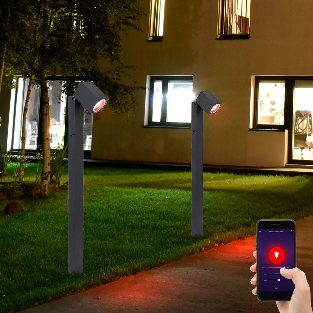 LED STEHLEUCHTE Aluminium Anthrazit - Anthrazit, Metall (11.5/7.2/80cm)