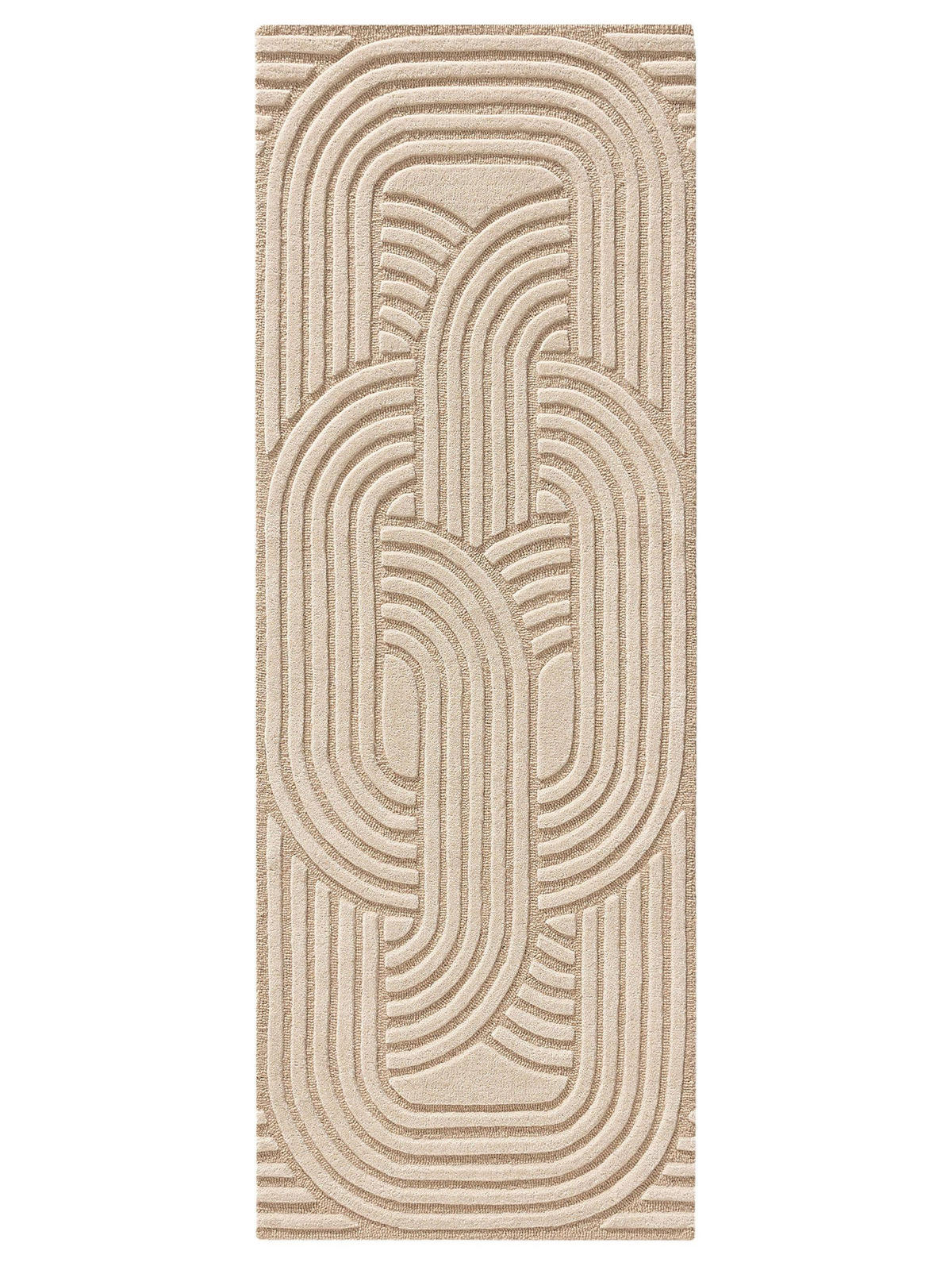 WOLLTEPPICH-LÄUFER Nuria Beige 70x200 cm - Beige, Textil (70/200cm) - benuta Pure
