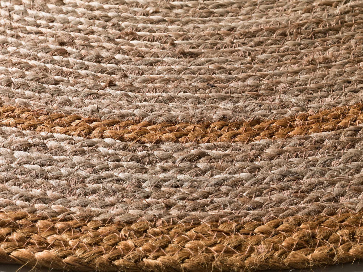 HANDWEBTEPPICH Senf Mahon 120/120 cm - Dunkelgelb/Naturfarben, Naturmaterialien (120/120cm) - Atticgo