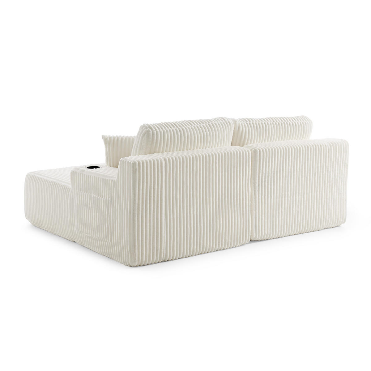 SCHLAFSOFA 186/154/78 cm Beige Cord mit seitlicher Magazintasche und Getränkehalter - Beige, Textil (186/78/154cm) - Oxeza