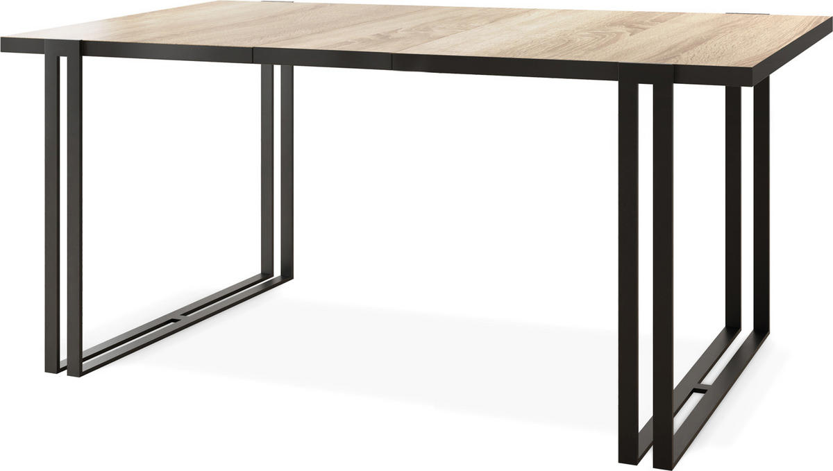 ESSTISCH Marina rechteckig ausziehbar, Sonoma Eiche 120-220/80/76 cm - Schwarz/Sonoma Eiche, Holzwerkstoff/Metall (120/80/76cm) - WFL GROUP
