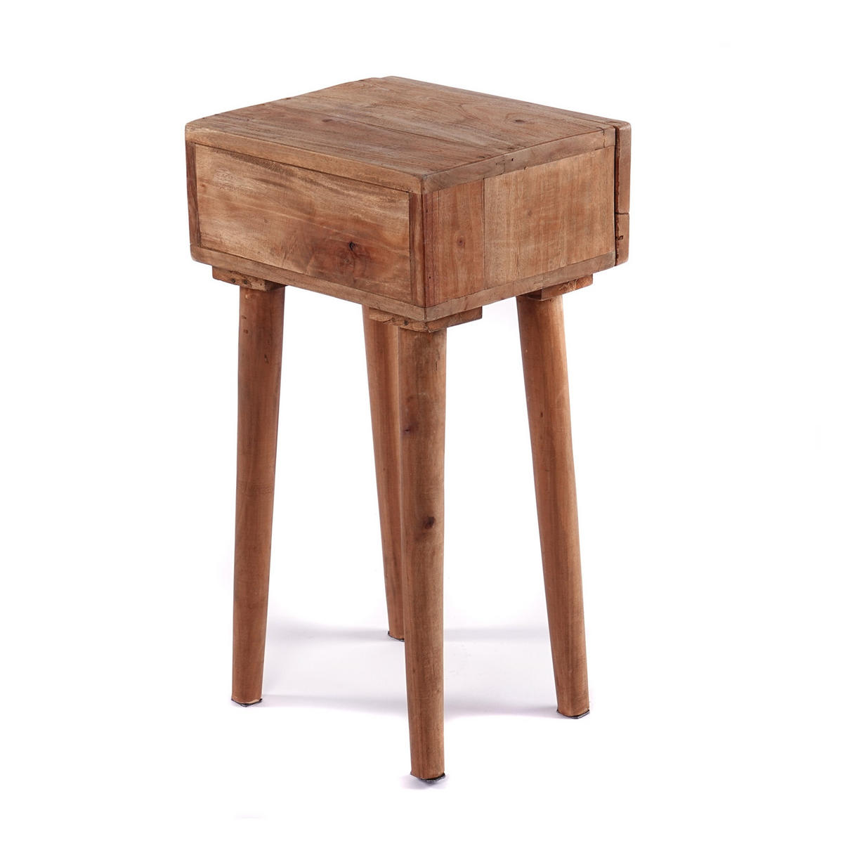 BEISTELLTISCH Sleek 65 Mahagoni Holz, mit Schublade naturfarben - Braun, Holz (30/35/65cm) - CREEDWOOD
