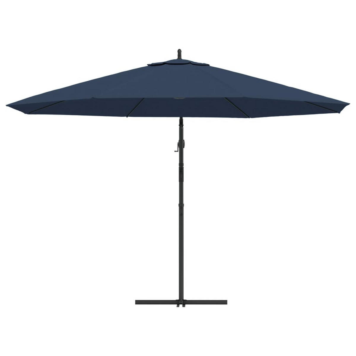 SONNENSCHIRM rund MARC 350cm Blau | UV-Schutz, Kurbelsystem | Ampelschirm rund - Blau, Metall (350/350cm) - DELUKE