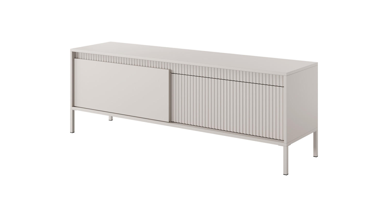 TV-LOWBOARD Ferrato D 153 cm Beige - mit 2 Türen i Riffel-Optik - Beige, Holz/Holzwerkstoff (153/53/39cm) - Ravio