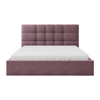 BETT mit Bettkasten - 2 Personen - Stoff - Bordeaux - - Bordeaux, Textil (160/200cm) - Vente-Unique