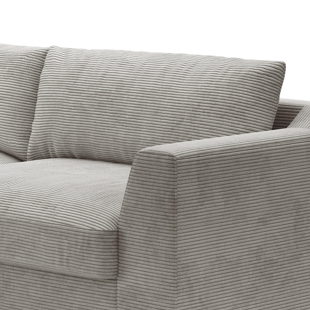 BIG-SOFA - Hellgrau, Kunststoff/Textil (274/90/112cm) - home24