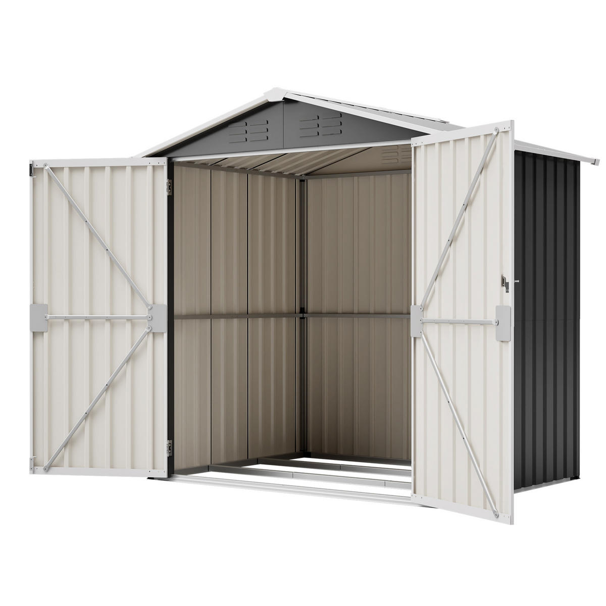 GARTENHAUS Metall 142x185 cm Grau - Grau, Metall (142.3/185/185.4cm) - ComfortXL