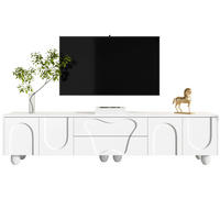 TV-ELEMENT mit Stauraum 180 x 40 x 42 cm Weiß mit Holzbeinen - Weiß, Holzwerkstoff (40/42/180cm) - Beauniv