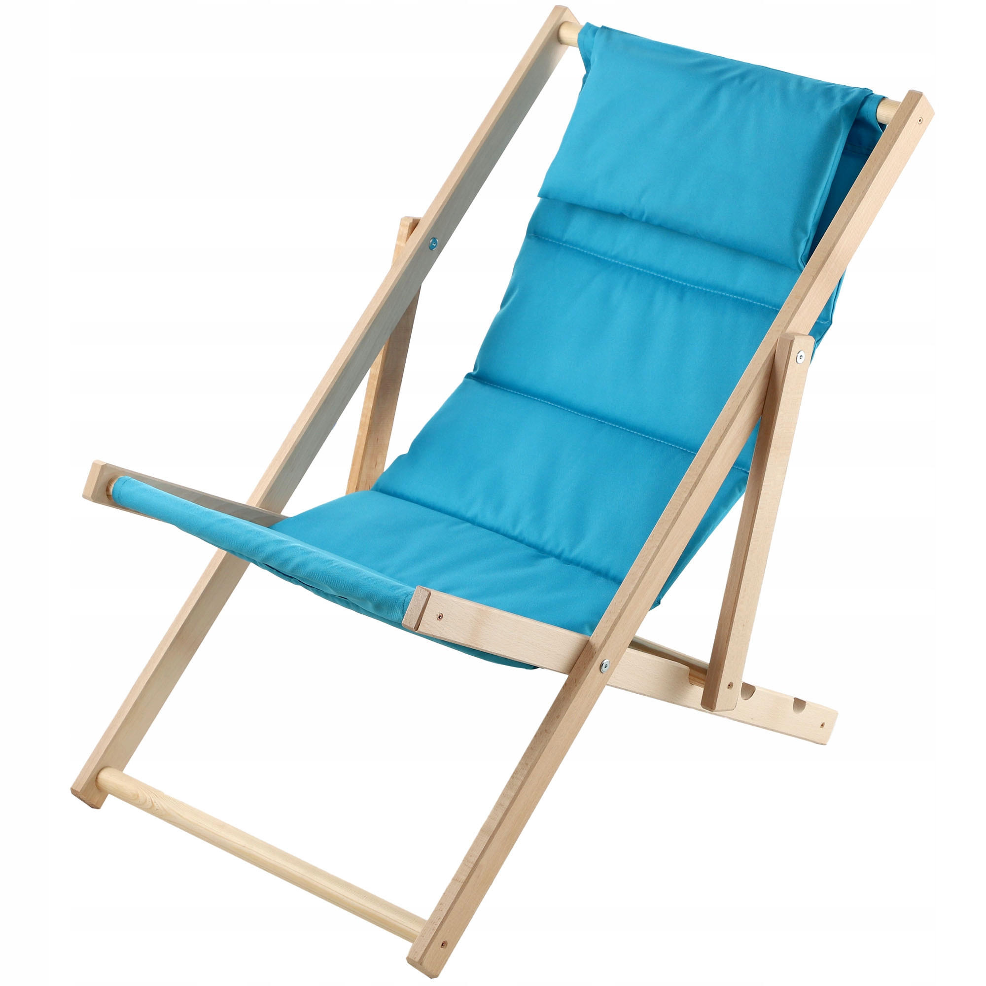 STRANDLIEGE mit Kopfstütze Blau - Blau, Holz (54/82cm) - KADAX