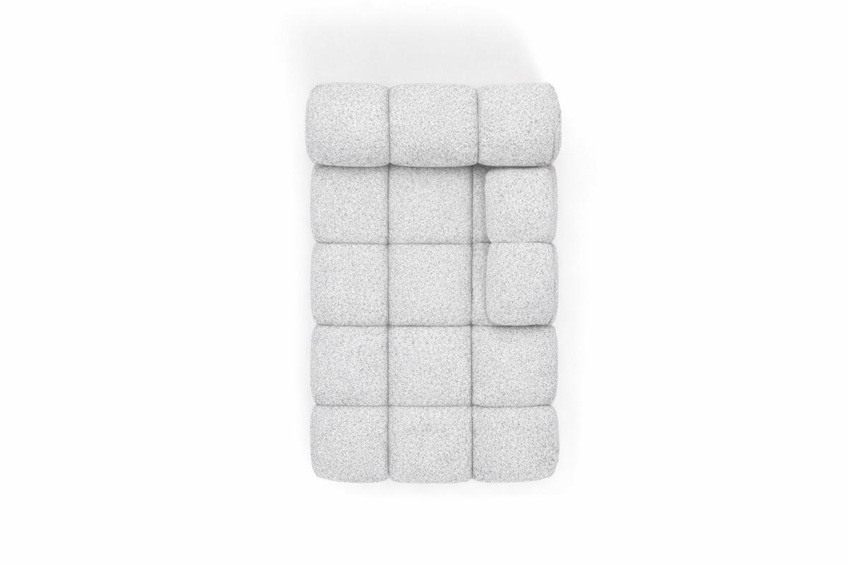 CHAISELONGUE Modular, Bouclé-Stoff Abriamo, Hellgrau, Rechts, Selia - Hellgrau, Holz (95/70/160cm) - Kaiser Möbel