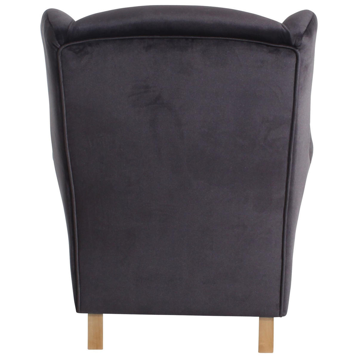 OHRENSESSEL Karlen Bezug Samtvelours Buche natur / anthrazit - Anthrazit, Kunststoff (86/103/77cm) - 58aufmkessel