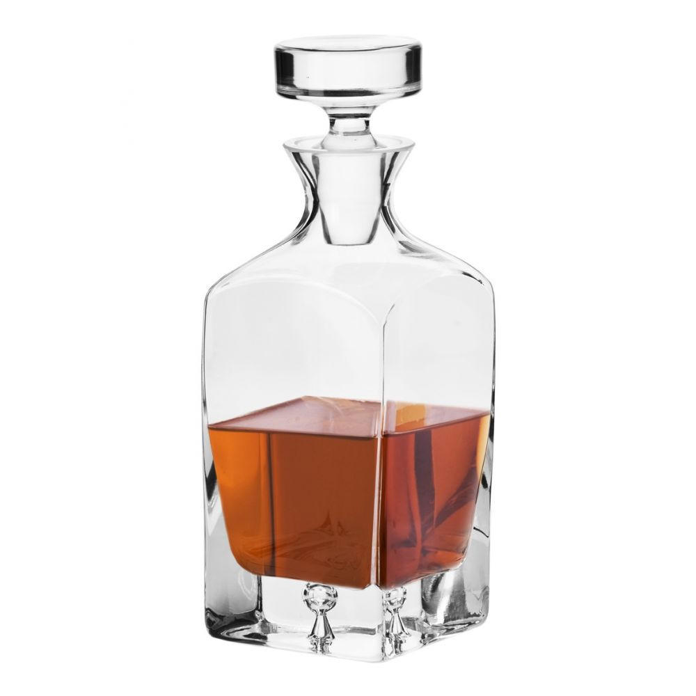 WHISKYKARAFFE MIT STOPPER, 1 Stk., 750 ml, Handgemacht - Transparent, Glas (0.75L) - Krosno Glass