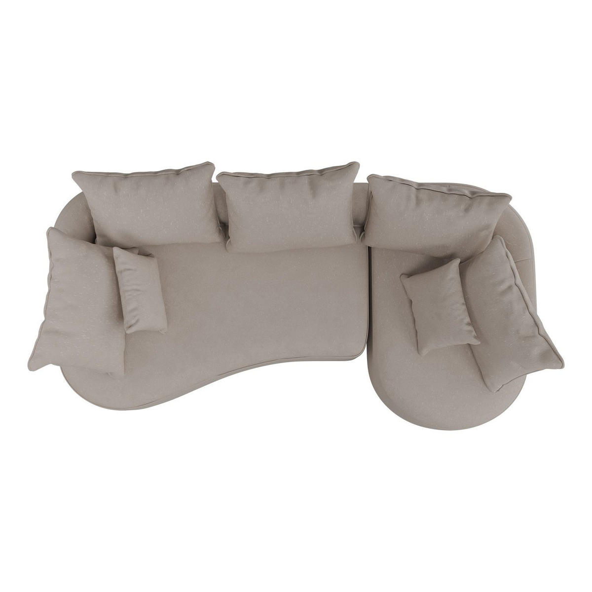 SOFA Tirano Samt Beige mit Ottomane rechts - Beige, Textil (300/102cm) - Juskys