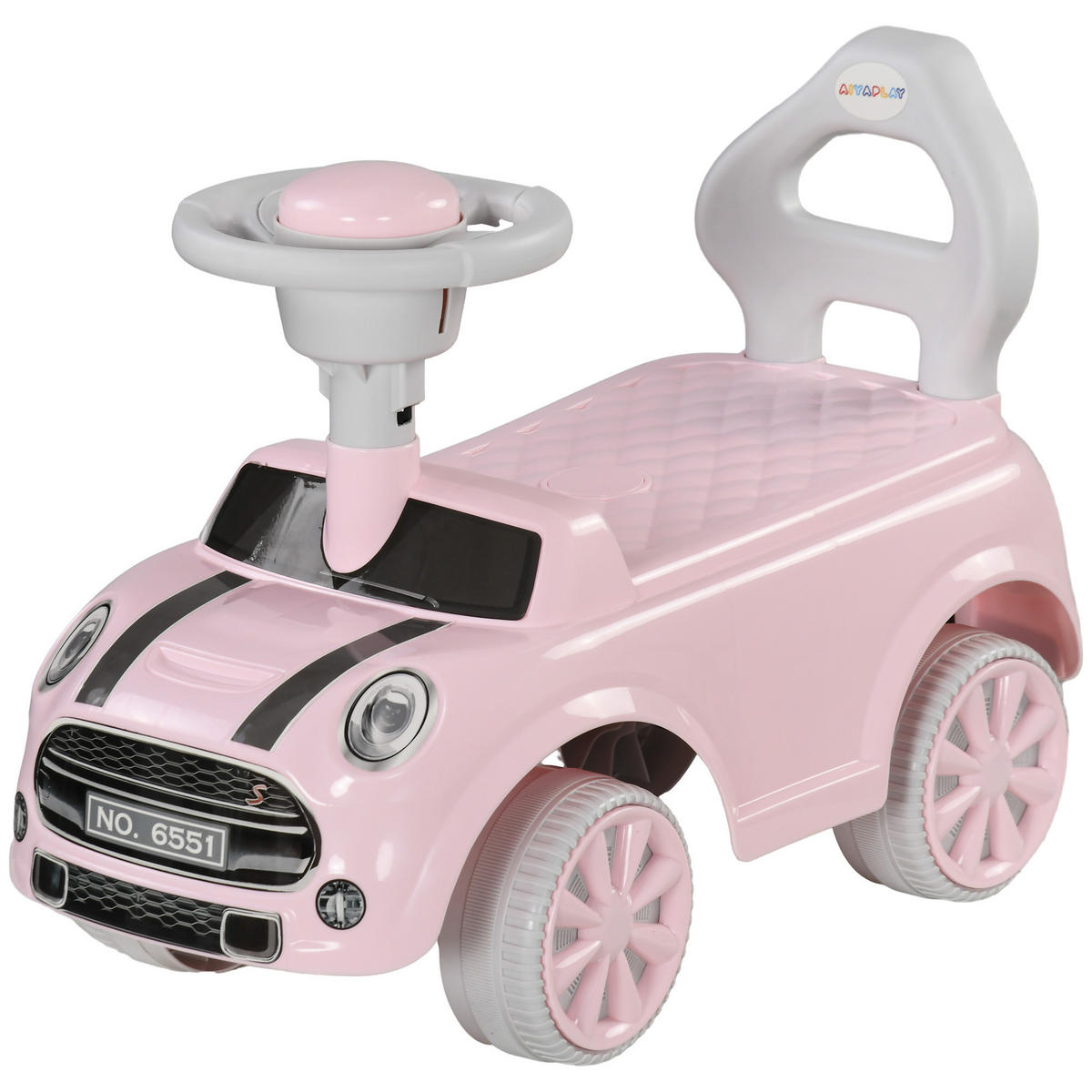 RUTSCHFAHRZEUG DE-16958 mit Lenkrad & Hupe Rosa - Pink, Kunststoff (53/25/35cm) - ComfortXL