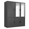 KLEIDERSCHRANK mit Spiegel Der Grenzenlose - Anthrazit, Holzwerkstoff (150/187/58cm) - Mokebo