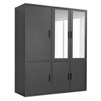 KLEIDERSCHRANK mit Spiegel Der Grenzenlose - Anthrazit, Holzwerkstoff (150/187/58cm) - Mokebo