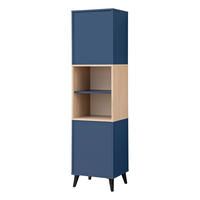 HIGHBOARD FONDI, Blau, Skandinavische Tanne - Blau/Hellbraun, Holzwerkstoff/Metall (45.8/172.6/35cm) - Komodee